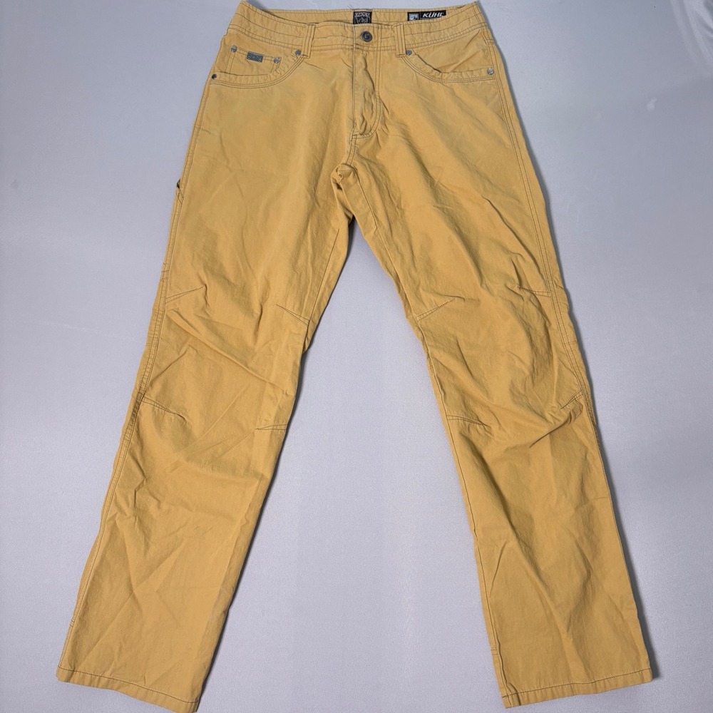 Kuhl Revolvr Mens 32x32 Uberkuhl Hybrid Fabric Hiking Pants Mustard Tan